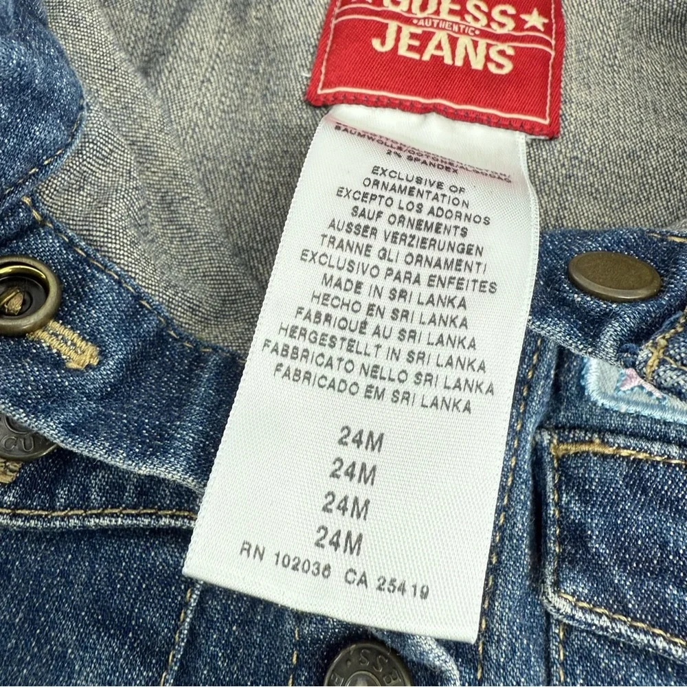 Guess Jeans Baby Girl Denim Snap‎ Button Front Dress 24 Months
